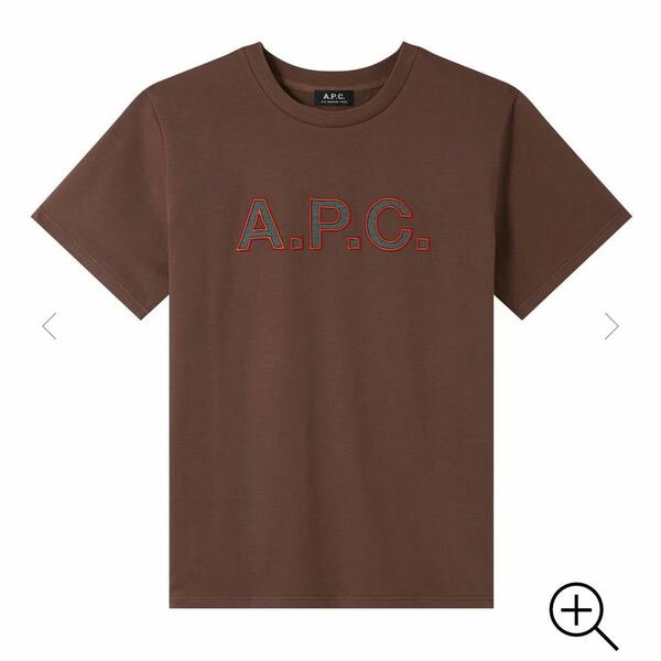 新品 日本正規品 タグあり A.P.C. アーペーセー Romain T-SHIRT ロゴ 刺繍 Tシャツ ブラウン M men's Tee APC メンズ オーバーサイズ