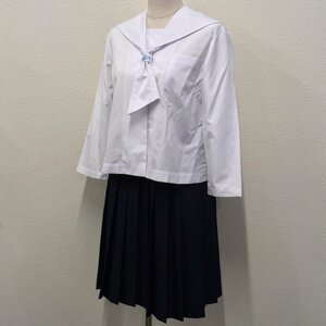 (Y)A667 (中古) 福島県 二本松第二中学校 セーラー服 上下セット /LL/W69/セーラー/スカート/タイ/KUNIOKA/夏服/合服/制服/学生服/女子学生