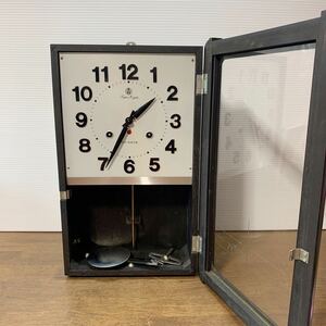 ヴィンテージ時計 昭和中期 愛知時計電機(アイチ/AICHI) ゼンマイ式 Super Eight 30DAYS 振り子時計 柱時計 掛け時計 古時計 ビンテージ