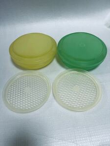  tapper wear Tupperware airtight container preservation container Showa Retro Vintage duckboard 2 sheets attaching 