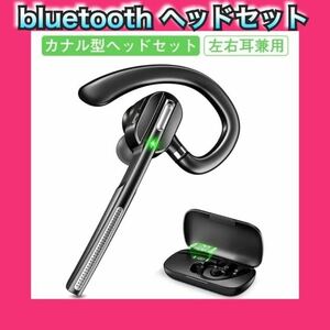 マイク付き bluetooth ヘッドセット 片耳 ワイヤレスイヤホン 耳掛け Bluetooth5.1 ワイヤレスイヤホンマイク 充電ケース付LED テレワーク
