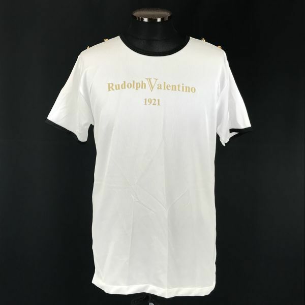 日本製★Rudolph Valentino/ルドルフバレンチノ★半袖Tシャツ【メンズM/白/ホワイト】◆BG690