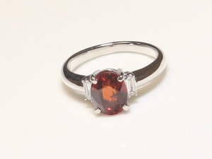 ガーネットリング G2.75ct D0.16ct PT900