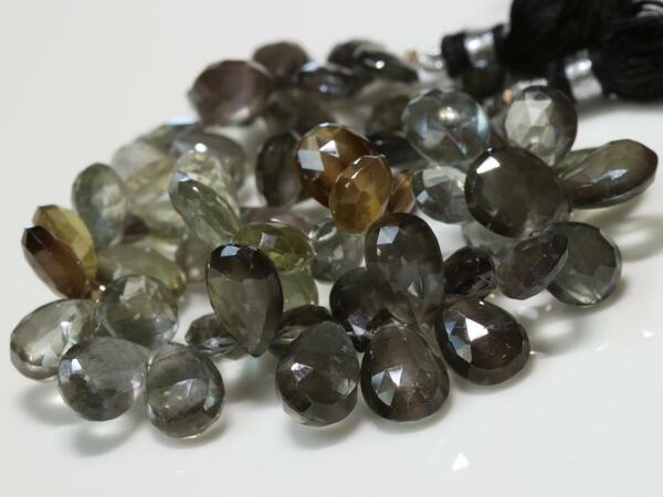 アーモンドビーズ 高品質 宝石質フィブロライト大きさ約8-13x7-8mm前後 58ケ付き 重さ約174.67ct