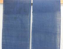 本藍染　蚊帳解き布　1.78メートル×0.34メートル　2枚　ハギレ　P　リメイク　素材　蚊帳　木綿　古布　藍染め　濃紺藍　　_画像2