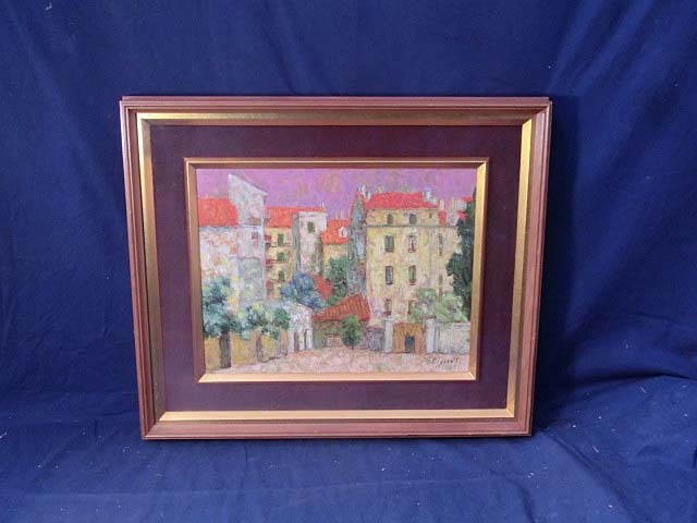 480647 Oil painting by Eijiro Tanabe Streetscape of Milan, Italy (F6) Painter, member of Ichiyokai, from Ishikawa Prefecture, Painting, Oil painting, Nature, Landscape painting