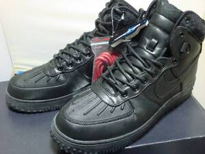 Nike 2011年モデル AIR FORCE 1 HI DUCKBOOT エアフォース 1 HI ダックブーツ 黒/黒/モケット 28cm 未使用 デッド