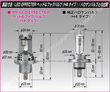 IPF LED イエローバルブ エフェクター ヘッド＆フォグ バルブ H4 2600K　極黄　E144HFBW_画像3