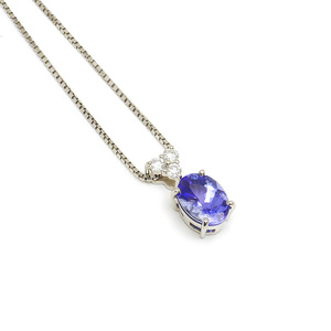 ミルフローラ Milluflora タンザナイトダイヤモンドネックレス PT850・PT900・タンザ1.19ct