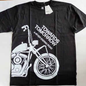 新品未使用★graniph グラニフ/オートバイ バイク 半袖Tシャツ★明日に向って終わりのない道を走れ★L