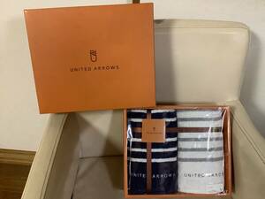 新品未使用　UNITED ARROWS ユナイテッドアローズ　タオルセット　内野株式会社　ボーダー柄　フェイスタオル2枚　送料無料