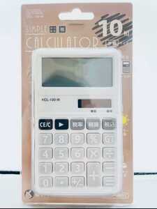 【新品 未開封品】オーム電機 電卓 ソーラー 10桁 手帳サイズ 白 ホワイト 送料無料