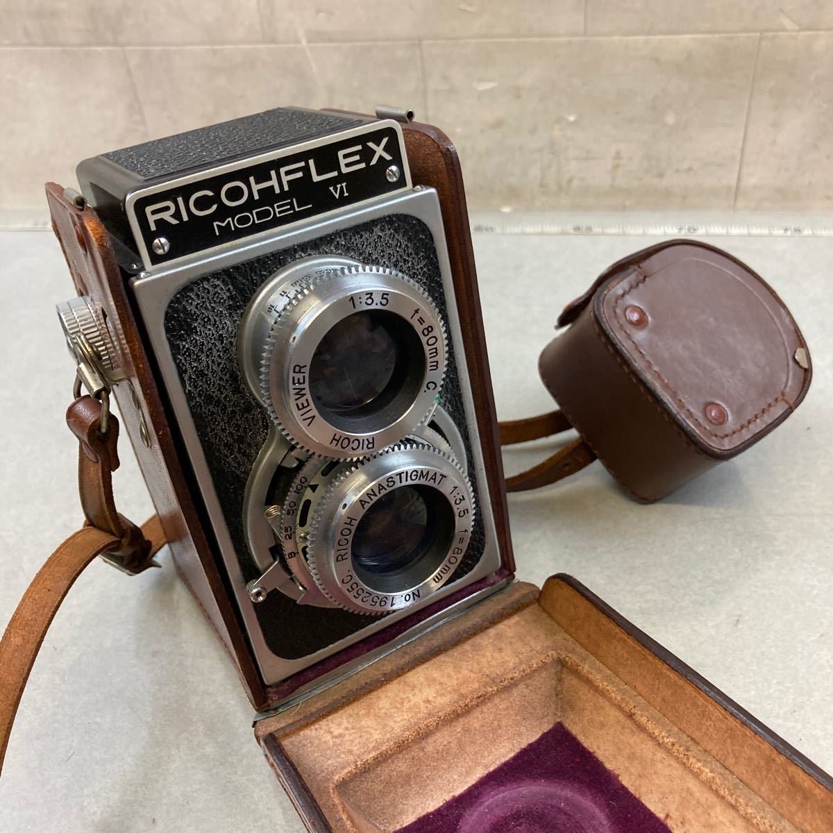 二眼レフ RICOH FLEX DIA L 本革ケース&元箱付 レトロ美品 | www