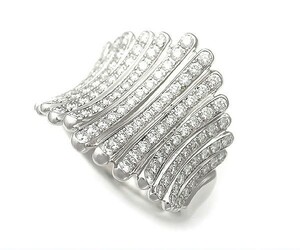 [ green shop pawnshop ] De Beers glass Land skirt ring Pt950 diamond regular price 145 ten thousand jpy [ used ]