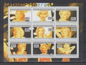 ギニア切手『マリリン・モンロー』9枚シート 2010
