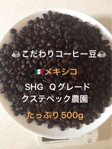 こだわりコーヒー豆 メキシコSHG 500g 中深煎り 自家焙煎珈琲 クステペック農園 Qグレード アイスコーヒー 水出しコーヒー
