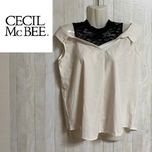 CECIL McBEE★ Cecil McBee★ Collar Черная кружевная рубашка без рукавов Блузка ★ размера F 6-29