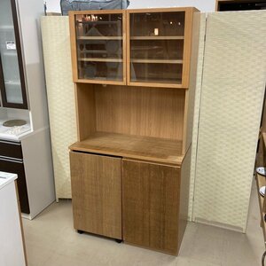 無印良品 良品計画 MUJI キッチンボード 食器棚 ガラス引き戸 ナチュラル ライトブラウン 直接引き取り歓迎 (横浜市) digjunkmarket