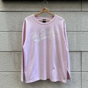 USED US古着 レディース 長袖Tシャツ ロングスリーブ ロンT ピンク カットソー Quail Hollow ラメ アメカジ アメリカ古着 Lサイズ