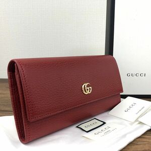 ☆送料無料☆ 未使用品 GUCCI 長財布 456116 プチマーモント レッド 箱付き 254