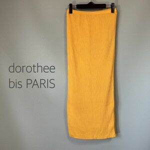 【タグ付き未使用品】◎dorothee bis PARIS ニットスカート リブニットスカート イエロー レディース Mサイズ タイトスカート