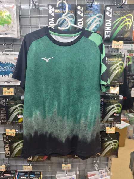 【MIZUNO　62JA2Z2130　S】MIZUNO(ミズノ）Tシャツ　Tグリーン　竈門炭治郎　バドミントン　テニス　ソフトテニス　鬼滅の刃