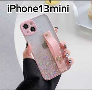 iPhone 13mini case clear lame brink .. pink belt 