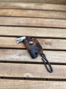 限定カモサンドsotoマイクロトーチ専用本革カバーブラックフック type