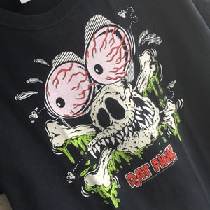 U.S Used Clothing Rat Fink Graphic Design Tee Shirt アメリカ古着 ラットフィンク グラフィック デザイン Tシャツ S size ブラック