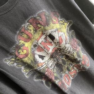 U.S Used Clothing Guns N' Roses Rock Band T-Shirt アメリカ古着 ガンズ ロック バンド Tシャツ M size ブラック ダメージ有