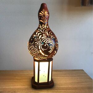Art hand Auction [Handgefertigt] Kürbislampe mit Arabeskenmuster, Handgefertigte Artikel, Innere, Verschiedene Waren, Ornament, Objekt