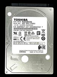 【送料無料】　★２ＴＢ★　MQ04ABD200　【使用時間：312ｈ】　TOSHIBA　2.5インチ 内蔵 HDD　9.5mm厚　SATA / 5400rpm　稼働少