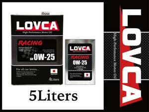 ■送料無料■LOVCA RACING 0W-25 5L 特殊減摩技術+コンプレックスエステル使用 国産100％化学合成油！レヴォーグ ロードスター等■LR025-5