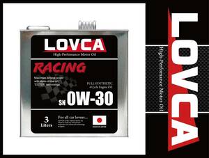 ■送料無料■LOVCA RACING 0W-30 3L缶■ラブカレーシングシリーズに待望の0W30登場 エステル+PAO100％化学合成油ラブカオイル0W30■LR030-3