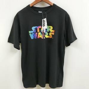 未使用 /M/ STAR WARS タイダイ ブラック Tシャツ 半袖 ロゴ メンズ レディース ルーク アナキン ダースベーダー ハンソロ スターウォーズ