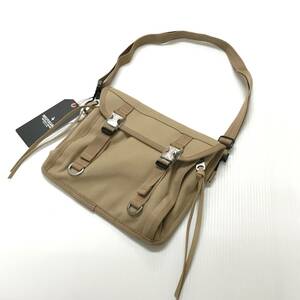  unused goods INDISPENSABLE beige shoulder bag men's lady's belt Zip leisure outdoor pouch Indy s pen sub ru