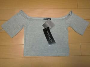 TOP SHOP top shop * short sleeves cut and sewn * short * gray plain * new goods *M