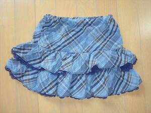  Mezzo Piano * blue navy blue check. 4 step frill skirt *110