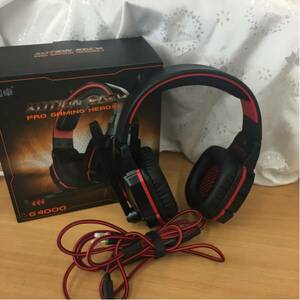 【美品】KOTION EACH PRO GAMING HEADSET G4000 レッド コンピューターゲーム用 マイク ヘッドフォン ゲーミングヘッドフォン