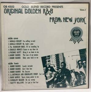 ORIGINAL GOLDEN R&B FROM NEW YORK LPレコード