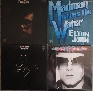 LP。エルトン・ジョン・エルトン・ジョン、ライヴ！、MADMAN ACROSS THE WATER、VICTIM　OF LOVE 。４枚セット。