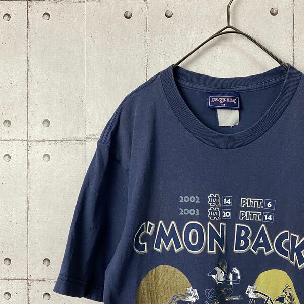 US古着　ジャンスポーツ　Tシャツ　90s　Mサイズ　ネイビー　 半袖Tシャツ