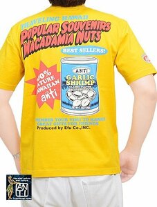 ハワイのお土産半袖Tシャツ◆ANTI イエローLサイズ（サイズ42）ATT-159 アンチ ハワイアン エフ商会 efu