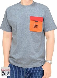 PANCAMDAフラップポケット付き半袖Tシャツ◆PANDIESTA JAPAN グレーMサイズ 582359 パンディエスタジャパン パンダ キャンプ