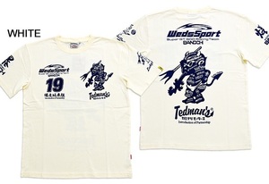 WEDS SPORTコラボ半袖Tシャツ◆TEDMAN/テッドマン ホワイトSサイズ（サイズ38）WEDSTEE-12 エフ商会 カミナリ トリプルコラボ ウェッズ