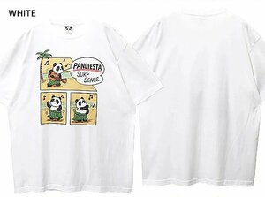 SURF SONGS半袖Tシャツ◆PANDIESTA JAPAN ホワイトLサイズ 582877 パンディエスタジャパン パンダ 男女兼用