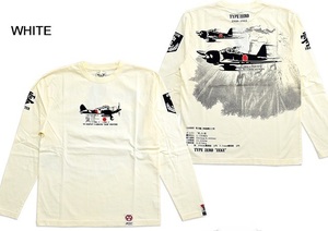 零FIGHTER長袖Tシャツ◆粋狂 ホワイトXLサイズ SYLT-187 和柄 和風 零戦 ゼロ戦 飛行機 戦闘機 エフ商会 ロングTシャツ ロンT