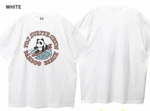 PDJ SURFER半袖Tシャツ◆PANDIESTA JAPAN ホワイトLサイズ 582874 パンディエスタジャパン パンダ 男女兼用