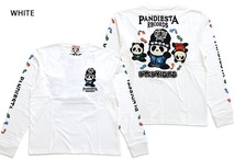 HIPHOPダンサーズ長袖Tシャツ◆PANDIESTA JAPAN ホワイトLサイズ 561856 パンディエスタジャパン パンダ 刺繍_画像1