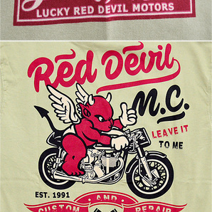RED DEVIL M.C.長袖Tシャツ◆TEDMAN/テッドマン ベージュXXLサイズ（サイズ46）TDLS-331 バイク エフ商会 アメカジ 赤鬼 ロングTシャツの画像2